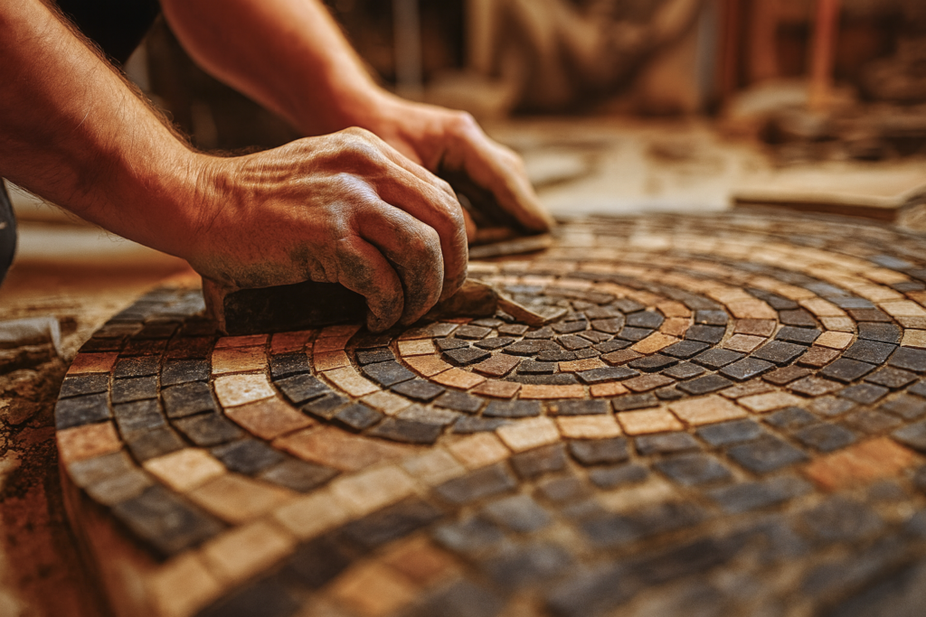 Atelier de carrelage pour chantier de rénovation